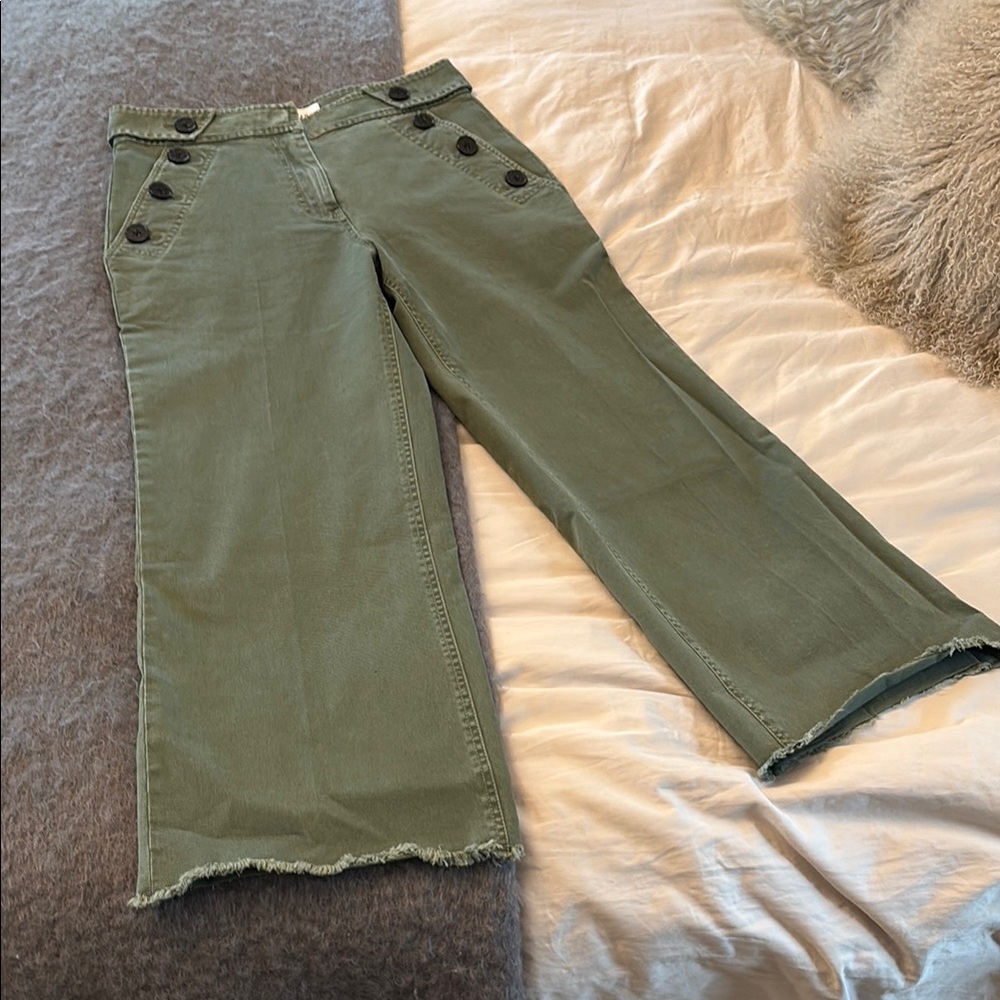 Derek Lam Olive Green Wide-Leg Pants